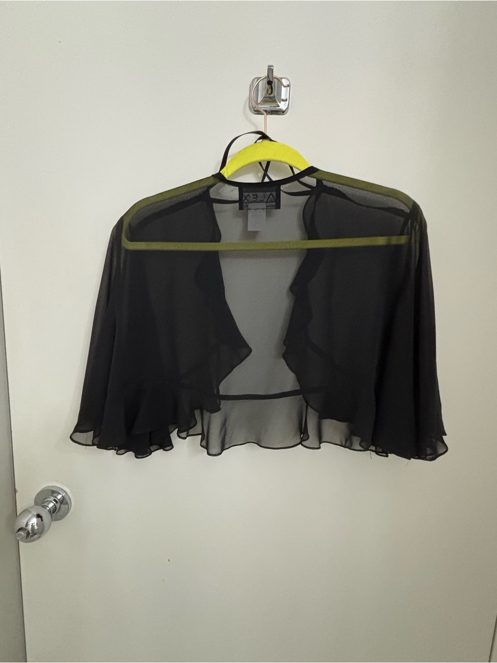 Alex Evenings Sheer black shawl/cape - Picture 3 of 5